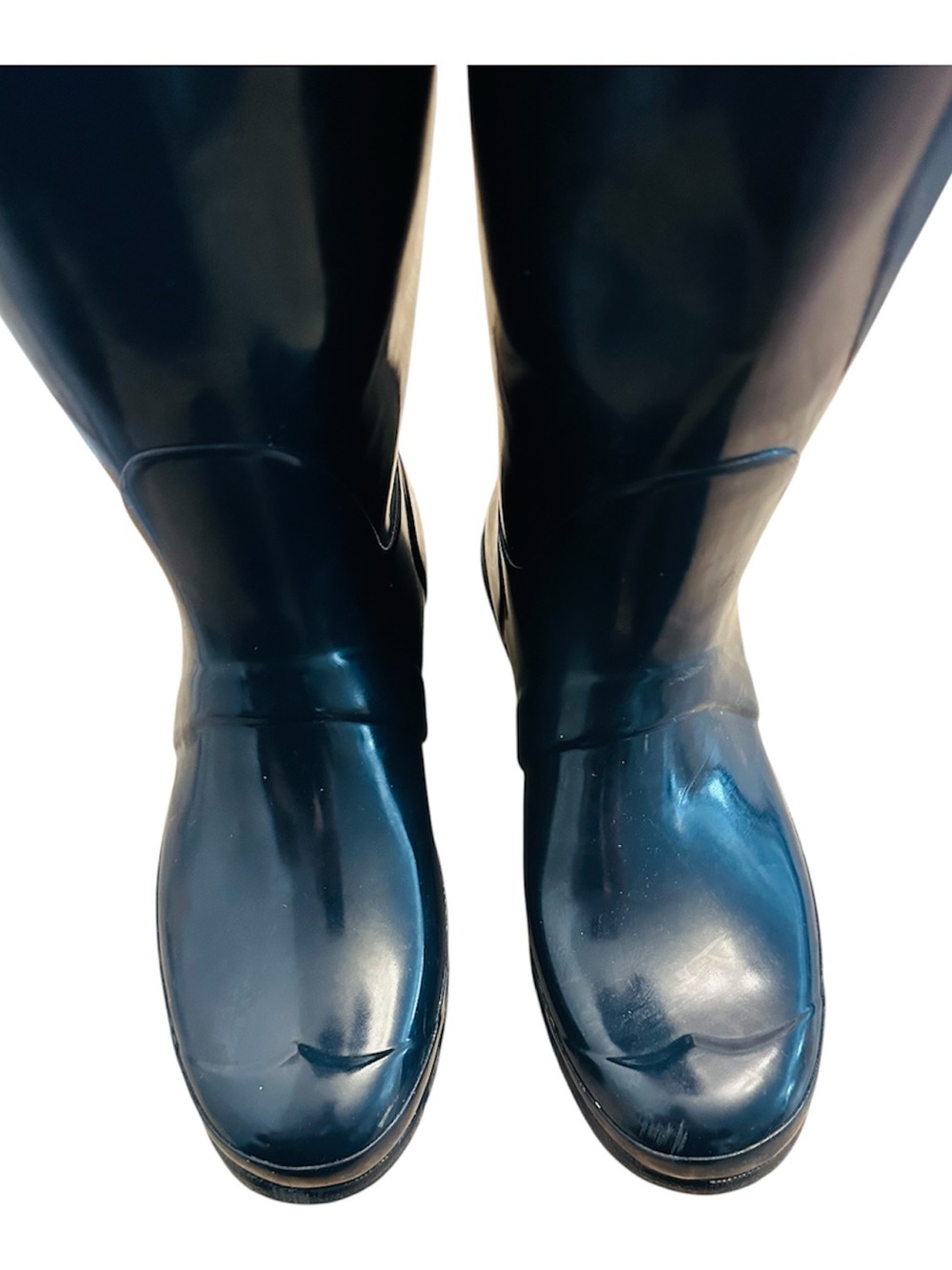 Hunter Original Tall Glossy Navy Rain Boots Womens 8 - Picture 7 of 10